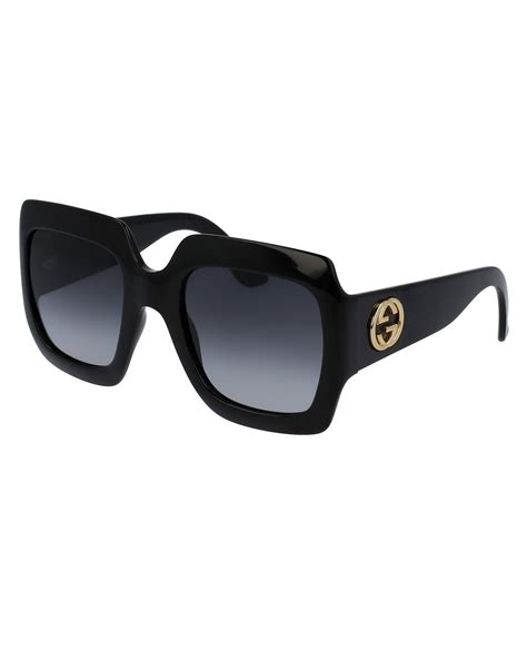 oversized black gucci sunglasses|gucci 60mm square sunglasses.